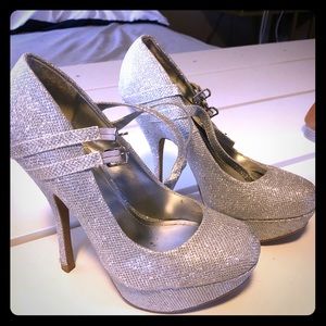 Silver Sparkle Heels